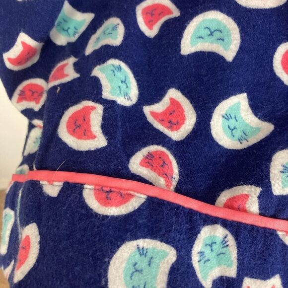 NWOT Cat face print flannel pj bottoms w/ elastic drawstring waist meowy cute - Picture 5 of 9